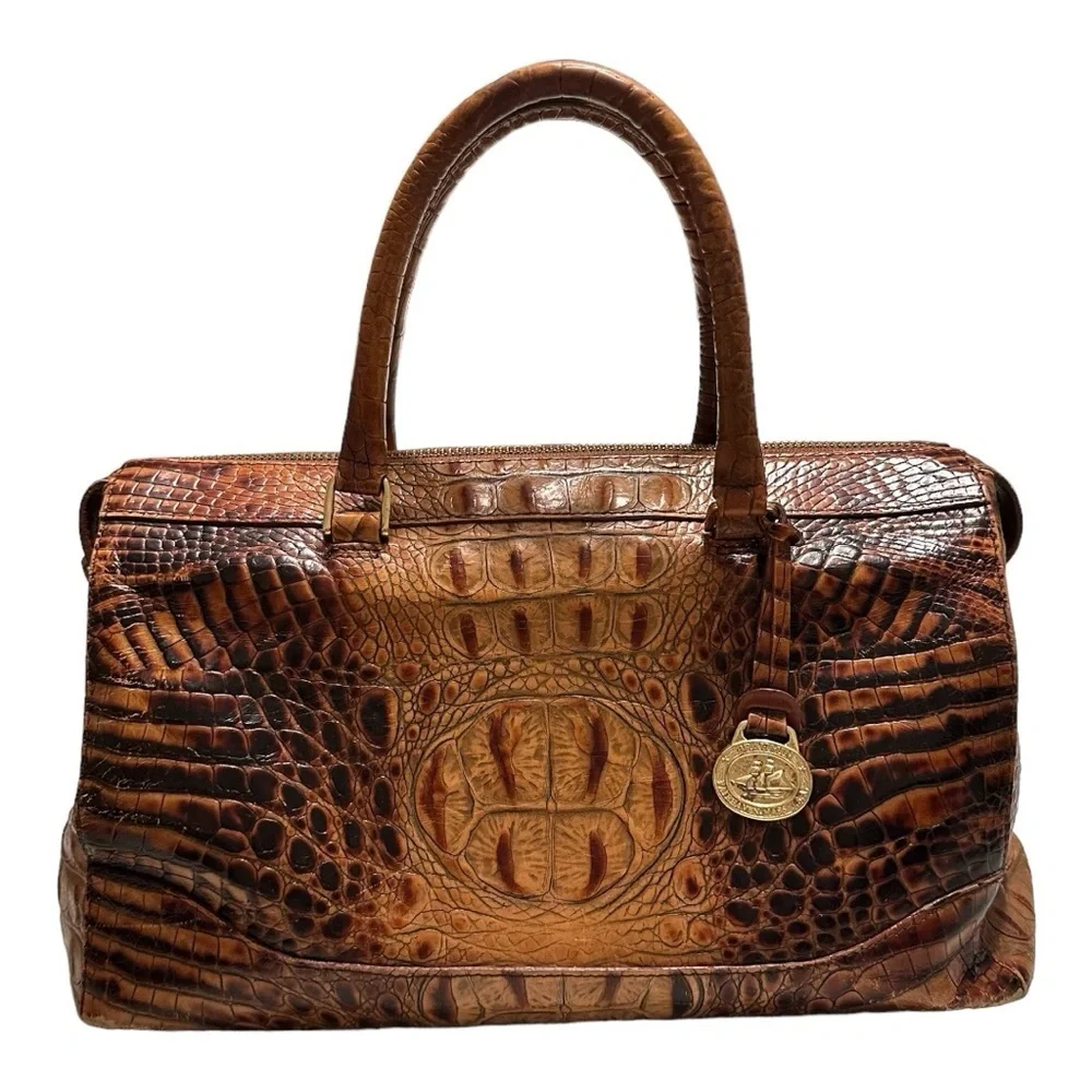 Brahmin Toasted Almond Collection 4 Pieces Handbag Crossbody Two Wallets